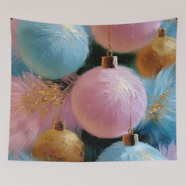 Item preview, Soft Pastel Fluffy Christmas Tree Ornaments designed and sold by colorful-white.