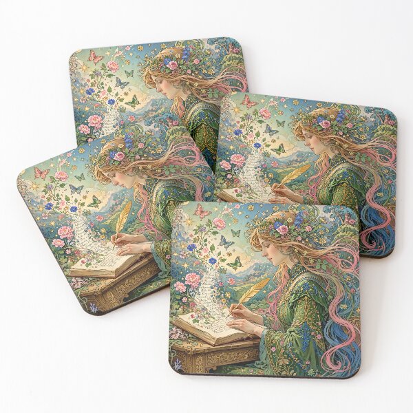 Item preview, Art Nouveau Writer Butterflies designed and sold by SylviaKayRose.