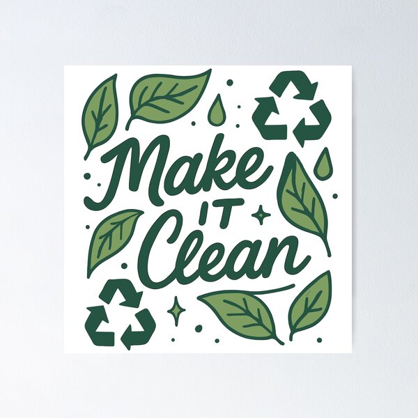 Item preview, Make It Clean Inspiring Eco-Friendly Design Unisex Apparel designed and sold by ThreadQuirk.