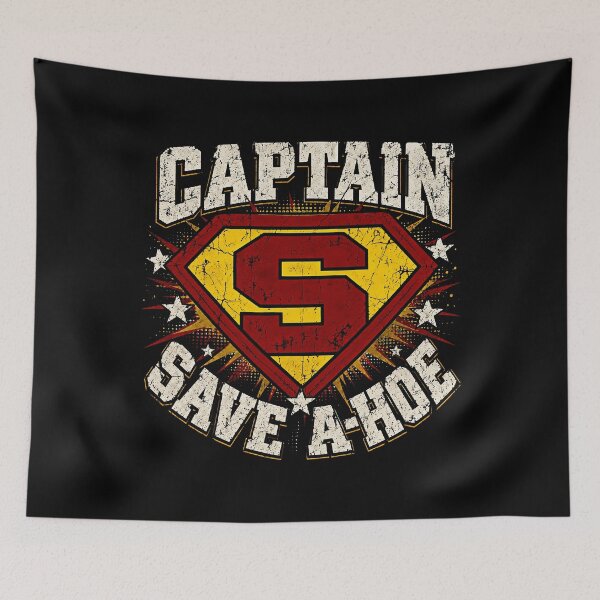 Item preview, Captain Save a-hoe Retro Superhero Distressed Graphic designed and sold by PeToPeArtworks.