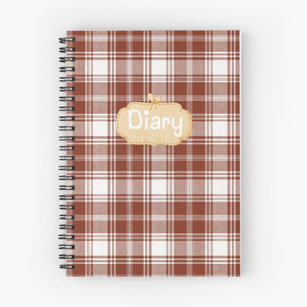Item preview, Brown and White Plaid Pattern Cozy Aesthetic Diary Notebook. designed and sold by CRAFT-ID.