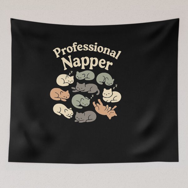Item preview, Professional Napper Curled Up Sleeping Cats Nap Lover Humor designed and sold by ThreadQuirk.