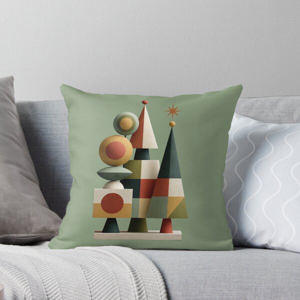 Item preview, Geometric Mid-Century Modern Christmas Tree Art designed and sold by colorful-white.