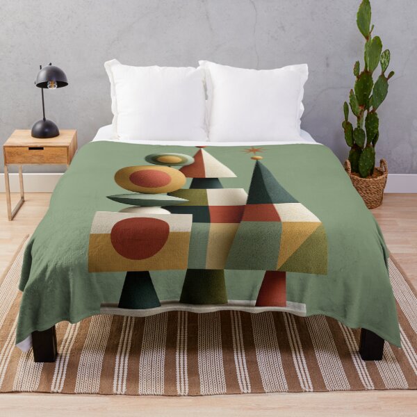Item preview, Geometric Mid-Century Modern Christmas Tree Art designed and sold by colorful-white.