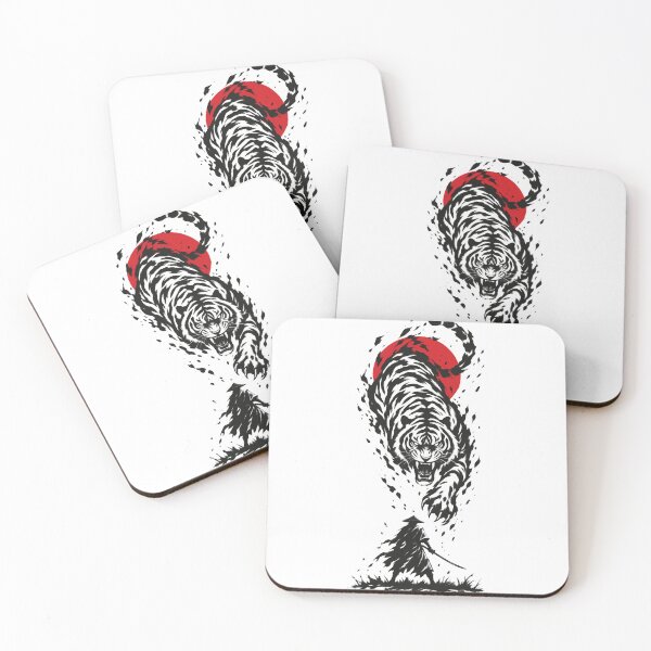 Item preview, Tiger and Samurai Under the Red Sun Ink Art designed and sold by codex401.