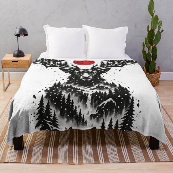 Item preview, Winter Stag Forest Under the Blood Moon designed and sold by codex401.