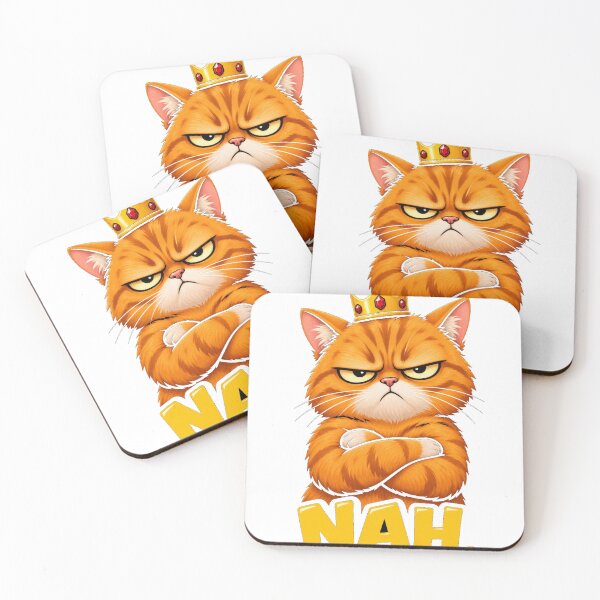 Item preview, Funny King Cat Says Nah - Orange Cat with Crown Attitude designed and sold by SaeedArtStudio.