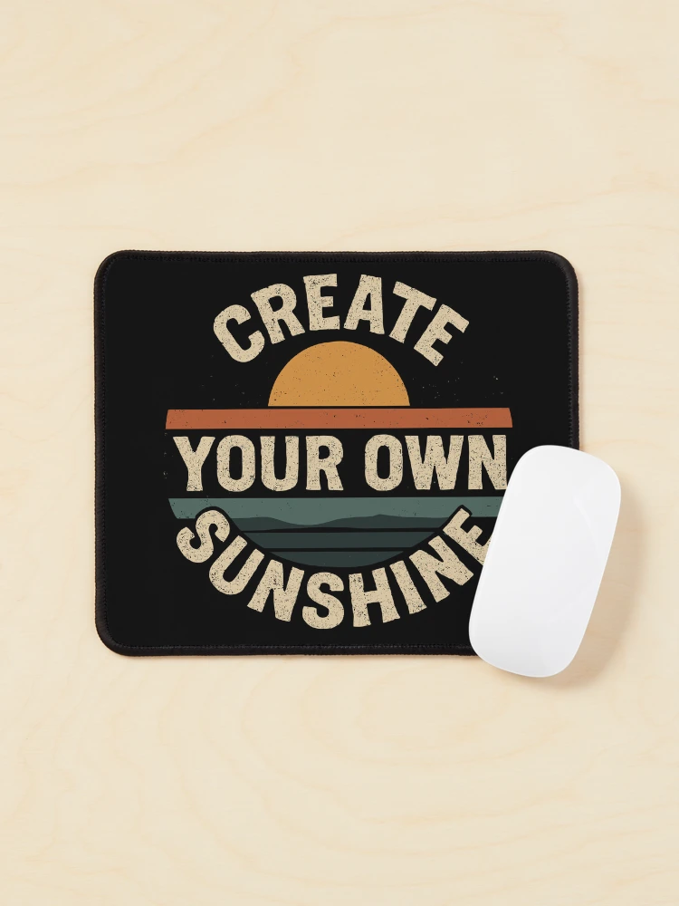 Create Your Own Sunshine Retro Sun And Stripes Positivity on a Mouse pad