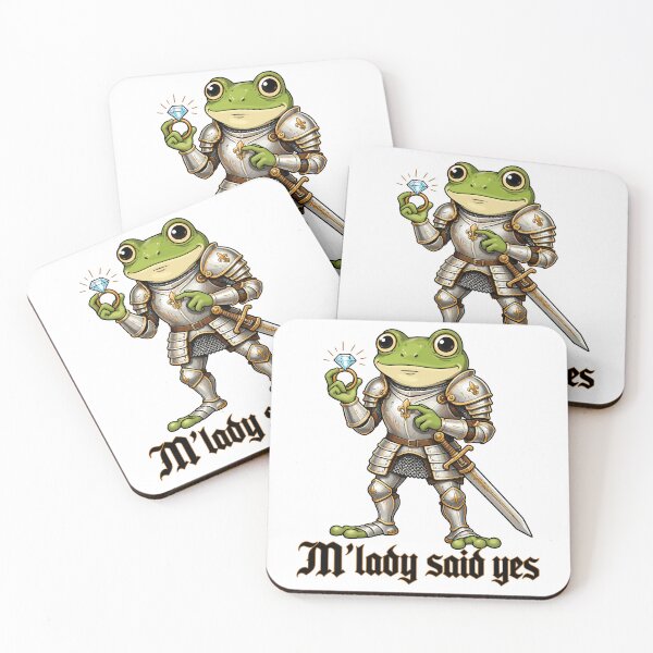 Item preview, M'lady Said Yes Medieval Frog Knight Engagement Humor designed and sold by andre-hollow.