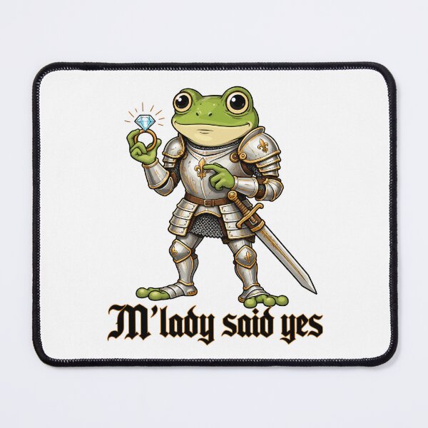 Item preview, M'lady Said Yes Medieval Frog Knight Engagement Humor designed and sold by andre-hollow.