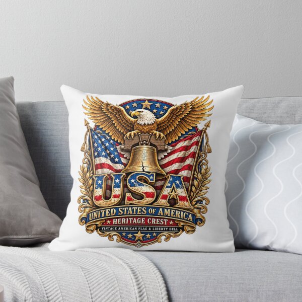Item preview, A Patriotic Golden Eagle for a T-Shirt, Vintage American Flag, United States Heritage Crest Graphic Art Designs designed and sold by GoodPlaceToShop.