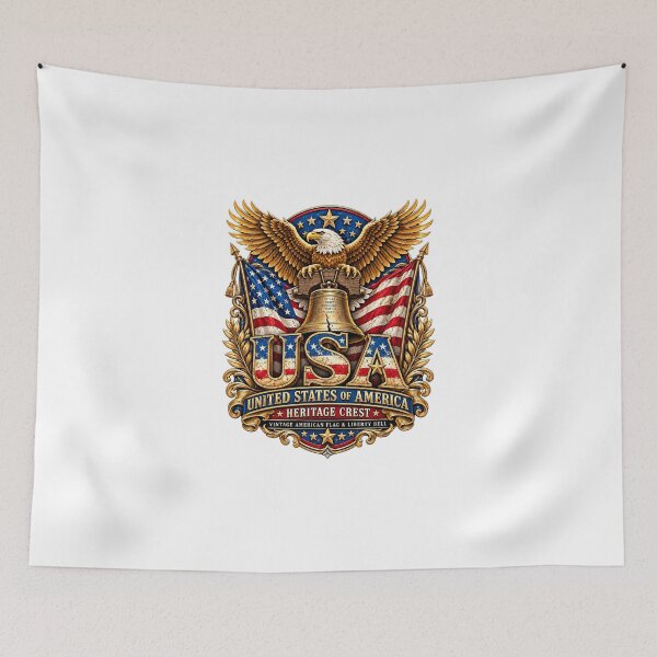 Item preview, A Patriotic Golden Eagle for a T-Shirt, Vintage American Flag, United States Heritage Crest Graphic Art Designs designed and sold by GoodPlaceToShop.