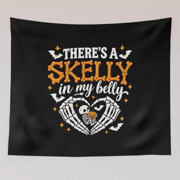 Item preview, There's A Skelly In My Belly Halloween Heart designed and sold by SoyLamderma.