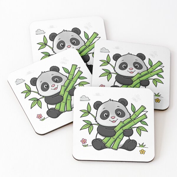 Item preview, Happy Baby Panda Hugging Bamboo - Cute Panda Bear designed and sold by SaeedArtStudio.