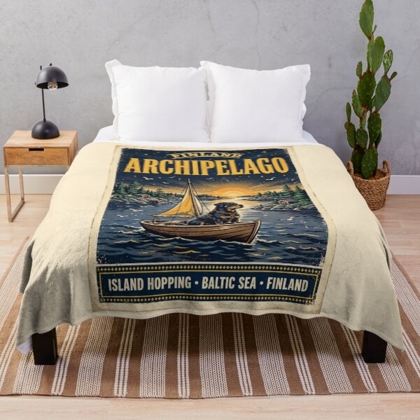 Item preview, Finland Archipelago Vintage Poster - Rottweiler Sailing - Baltic Sea 1950s designed and sold by SisuPrintsCo.