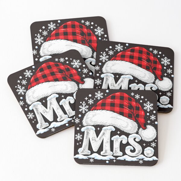 Item preview, Mrs Red Buffalo Plaid Santa Hat Couples Matching Christmas designed and sold by mari-kayden.