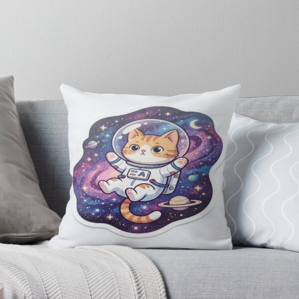 Item preview, Cute Space Cat Astronaut Floating in Galaxy Cosmic Starry Night Art designed and sold by SAMORA ORIGINALS.