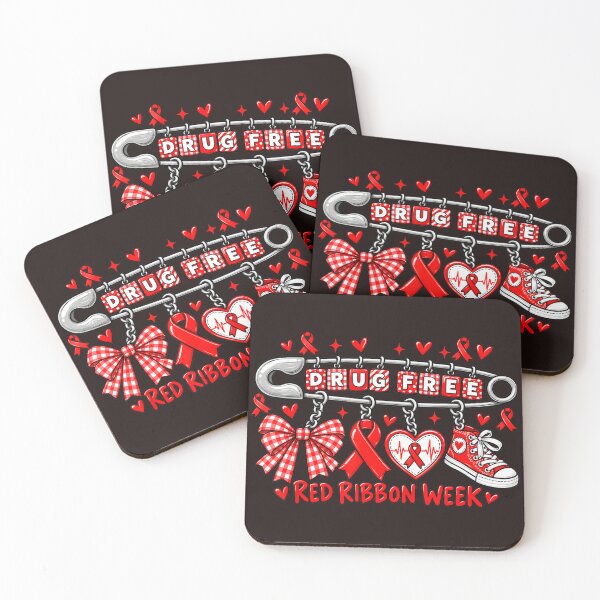 Item preview, Drug Free Safety Pin Red Ribbon Week Bow Charms Teacher Kids designed and sold by mari-kayden.