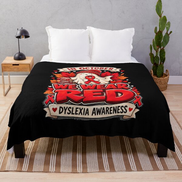 Item preview, In October We Wear Red Dyslexia Awareness – Halloween Ghost designed and sold by Printed Mistakes.
