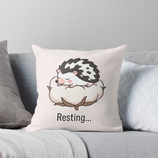 Item preview, Resting Cute Hedgehog Sleeping On Cotton Plant Art designed and sold by Amir Faysal.