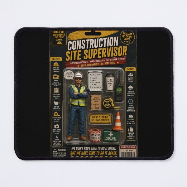 Item preview, Construction Site Supervisor – Funny Action Figure designed and sold by Eng-Art.