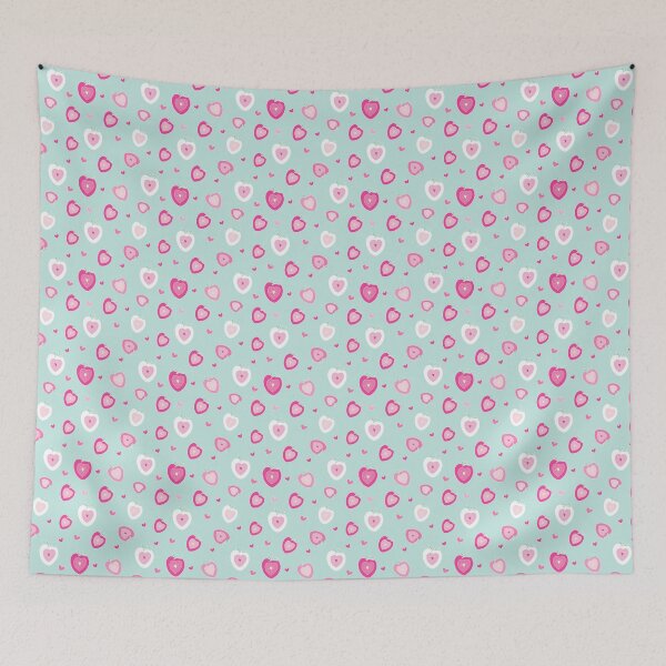 Item preview, Strawberry Surprise halves scattered on green designed and sold by Quiet Waters Design.