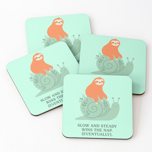 Item preview, Slow And Steady Wins The Nap Cute Sloth On Snail  designed and sold by Amir Faysal.