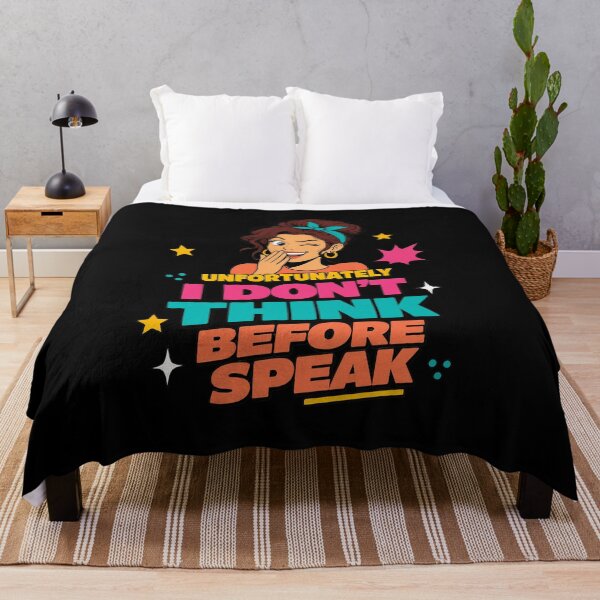 Item preview, Unfortunately I Don't Think Before I Speak – Funny Sarcastic Quote designed and sold by Printed Mistakes.