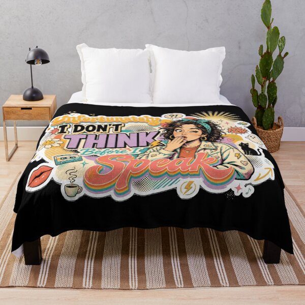 Item preview, Unfortunately I Don't Think Before I Speak – Funny Sarcastic Quote designed and sold by Printed Mistakes.