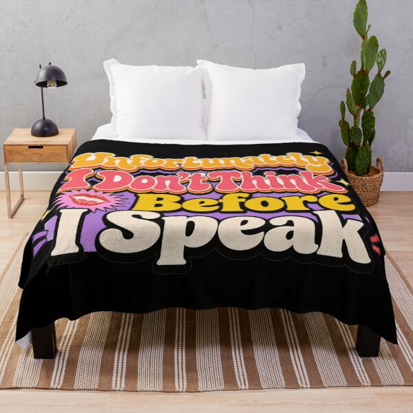 Item preview, Unfortunately I Don't Think Before I Speak – Funny Sarcastic Quote designed and sold by Printed Mistakes.