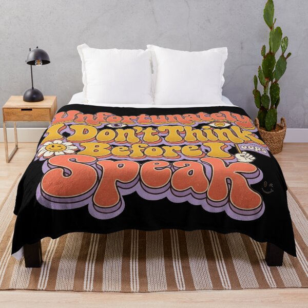 Item preview, Unfortunately I Don't Think Before I Speak – Funny Sarcastic Quote designed and sold by Printed Mistakes.