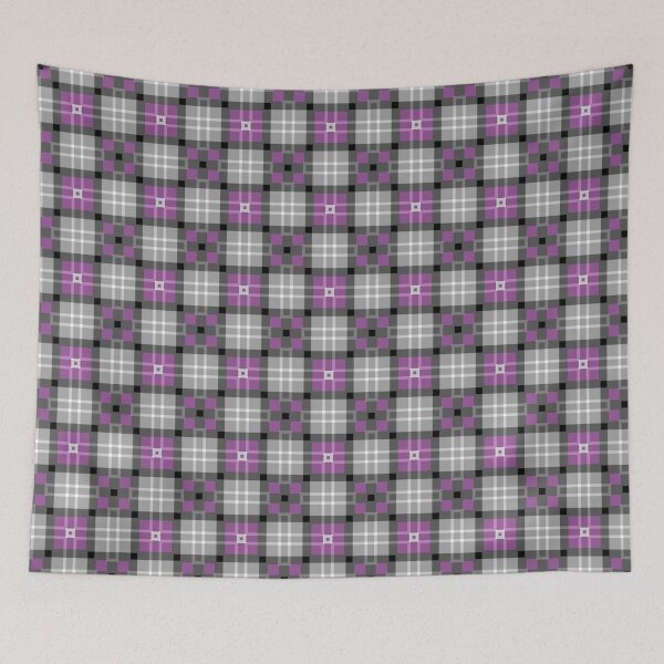 Item preview, Asexual Pride Purple Grey Black and White Geometric Square Plaid Pattern designed and sold by The-Repository.
