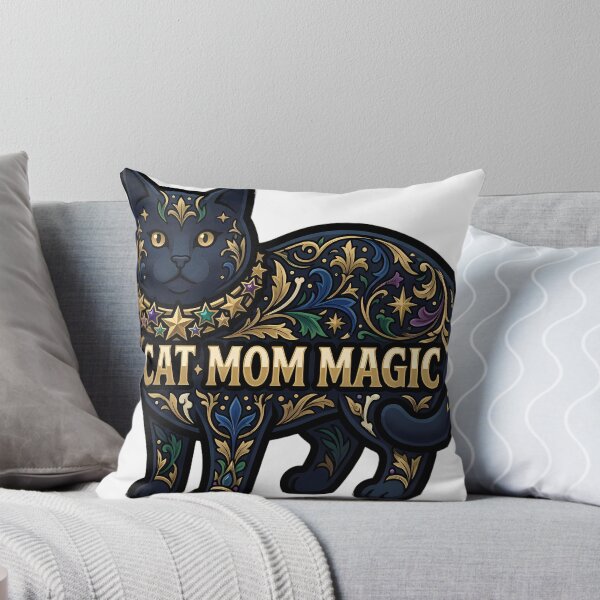 Item preview, Cat Mom Magic - Yule Cat Star Collar Gothic Cat Art designed and sold by IllumeInk.