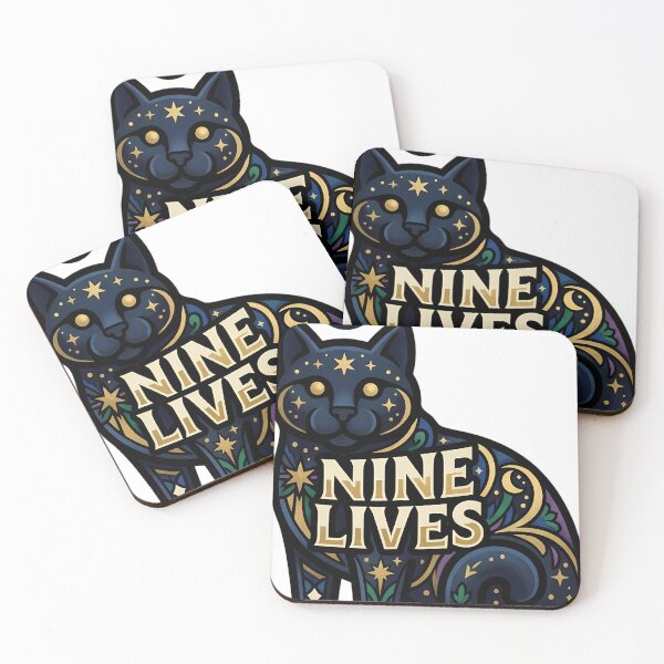 Item preview, Nine Lives - Yule Cat Comet Gothic Black Cat Art designed and sold by IllumeInk.