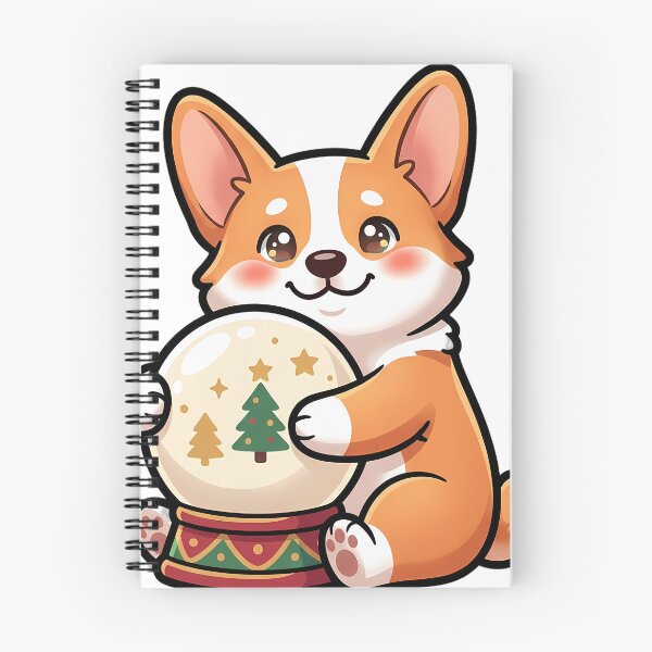 Item preview, Cute Christmas Corgi Hugging a Solid Opaque Snow Globe designed and sold by pumsquare.