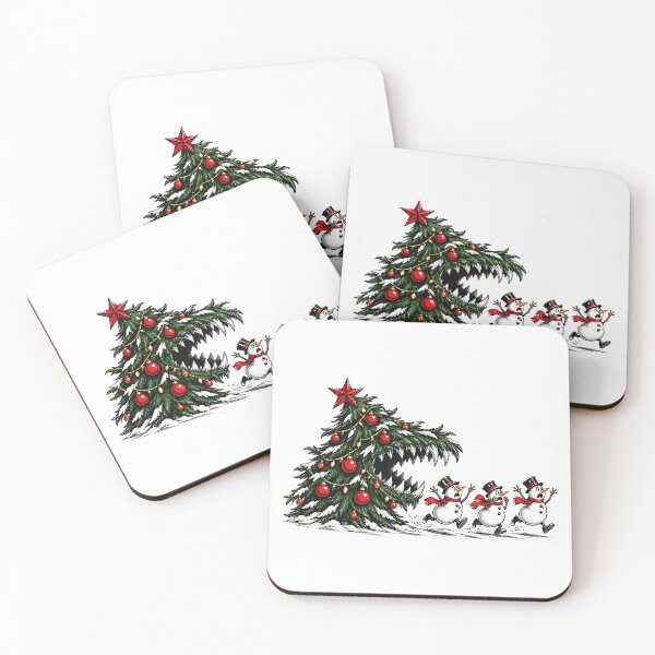 Item preview, Funny Christmas Tree Monster Chasing Snowmen Xmas Humor designed and sold by roni-harbor.