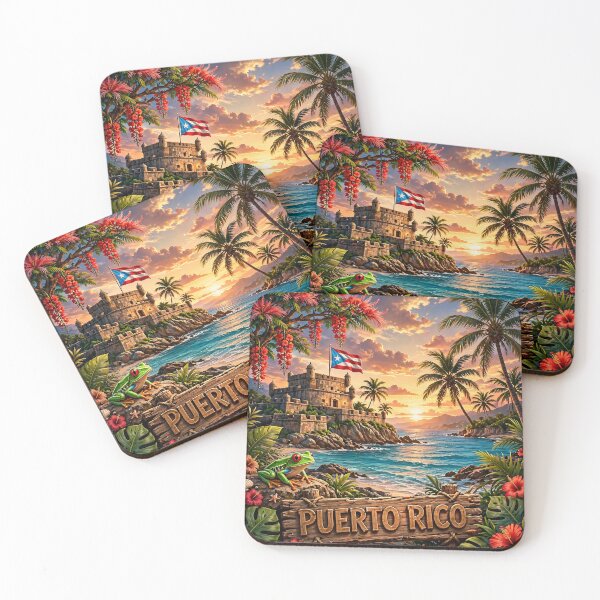 Item preview, Puerto Rico Beach Sunset Flamboyan designed and sold by SoyBoricuaPR.