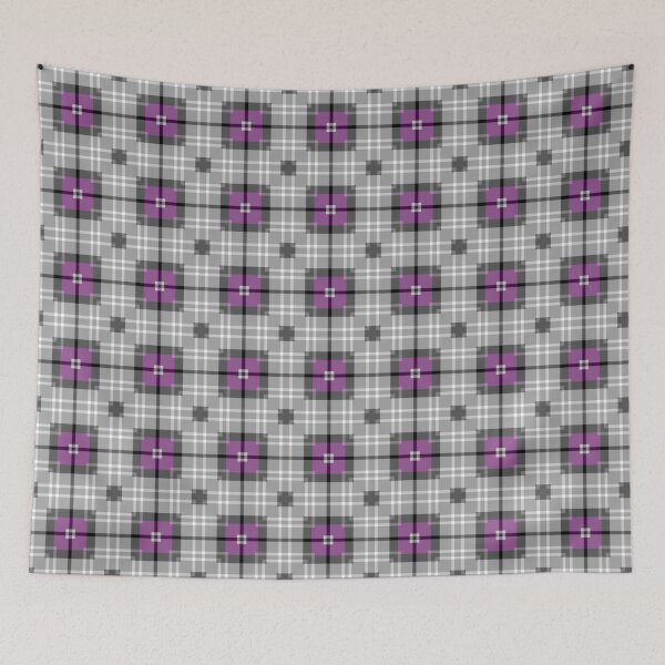 Item preview, Asexual Pride Purple Grey Black and White Geometric Square Tartan Plaid Pattern designed and sold by The-Repository.