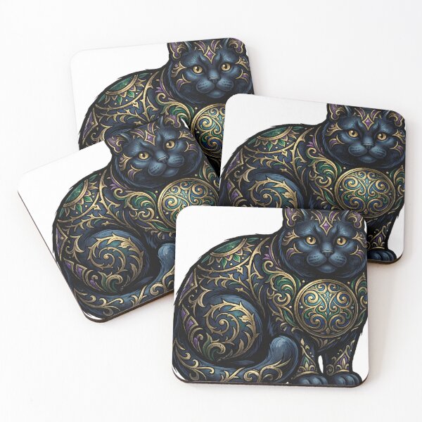 Item preview, Yule Cat Bauble - Gothic Black Cat Ornament Art designed and sold by IllumeInk.