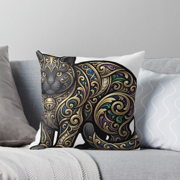 Item preview, Yule Cat Bell - Gothic Black Cat Winter Bell Art designed and sold by IllumeInk.