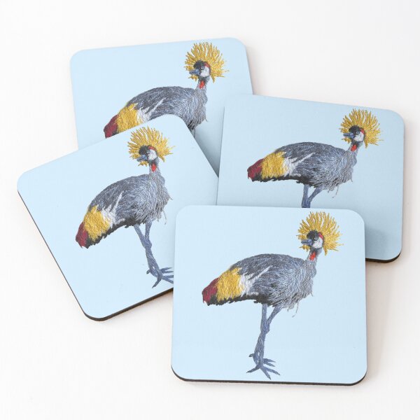 Item preview, Grey crowned crane designed and sold by Alsa.handembroidery.