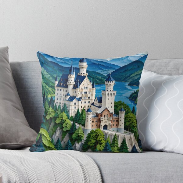 Item preview, Layered Paper Cut Fairy Tale Castle in Alpine Mountains designed and sold by GrinGalore.