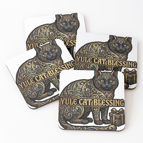Item preview, Yule Cat Blessing - Yule Cat Gift Box Gothic Cat Art designed and sold by IllumeInk.