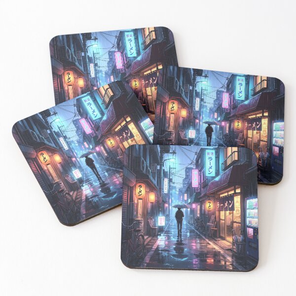 Item preview, Rainy Tokyo Night Lo-Fi Aesthetic Cityscape Art designed and sold by SADesigner2021.