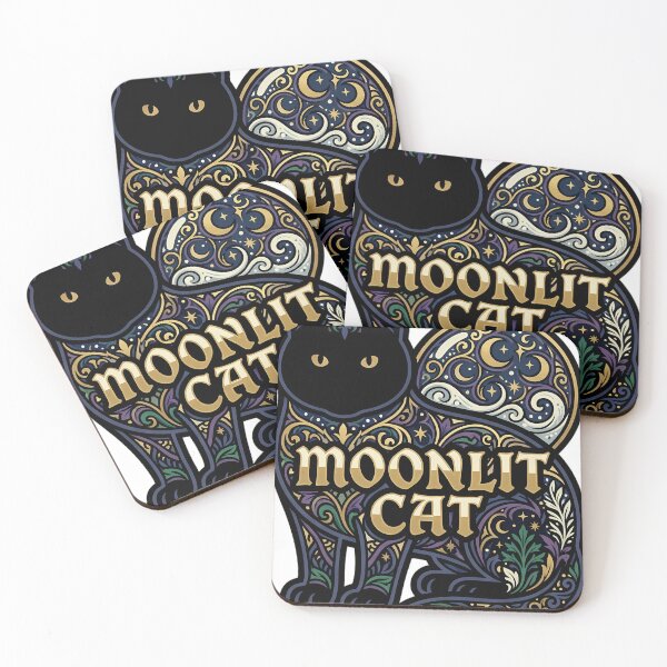 Item preview, Moonlit Cat - Yule Cat Snow Globe Gothic Cat Art designed and sold by IllumeInk.
