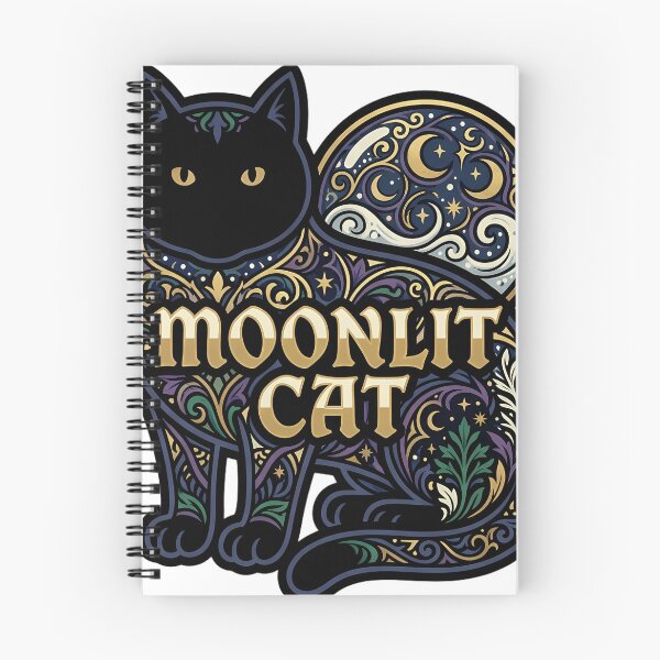 Item preview, Moonlit Cat - Yule Cat Snow Globe Gothic Cat Art designed and sold by IllumeInk.
