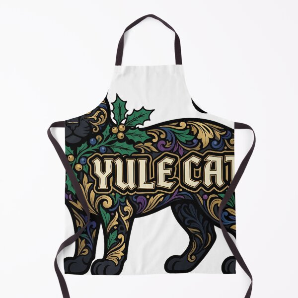Item preview, Yule Cat Holly - Gothic Black Cat Yule Holly Art designed and sold by IllumeInk.
