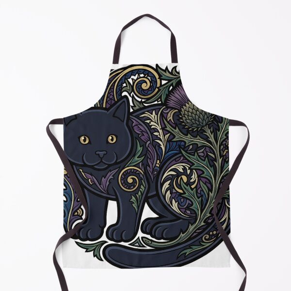 Item preview, Yule Cat Thistle - Gothic Black Cat Dried Thistle Art designed and sold by IllumeInk.
