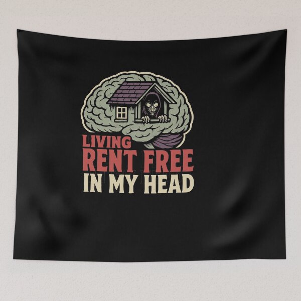 Item preview, Living Rent Free In My Head Spooky House On A Brain designed and sold by ThreadQuirk.