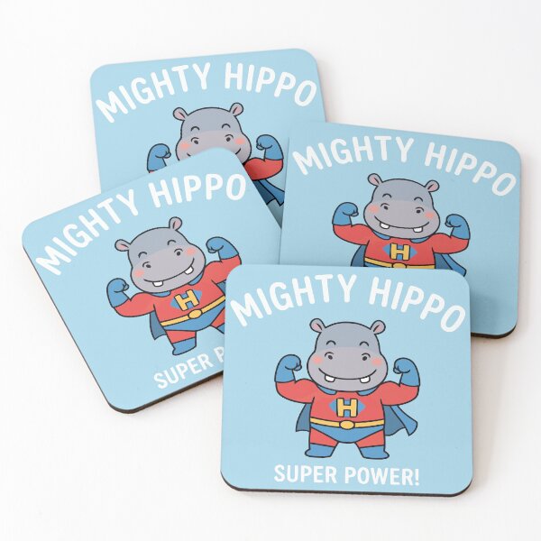 Item preview, Mighty Hippo Super Power Cute Superhero Hippopotamus designed and sold by Amir Faysal.